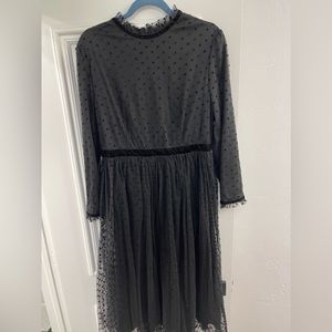 Never worn tulle overlay black dress!